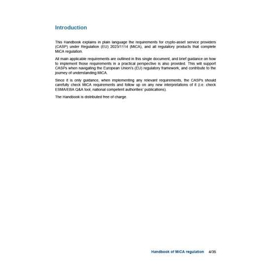 MiCA HANDBOOK -IŠTRAUKA MiCA HANDBOOK -IŠTRAUKA